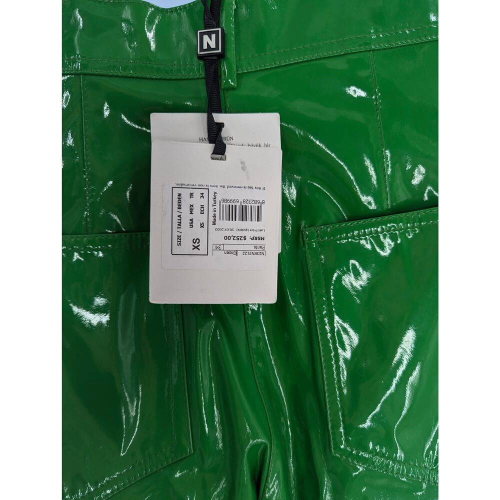 Nocturne Green Vegan Vinyl Pants Size XS 4 - Picture 4 of 9